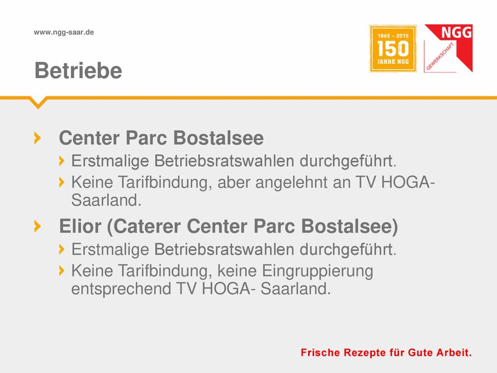 Betriebe Center Parc Bostalsee Elior (Caterer Center Parc Bostalsee)