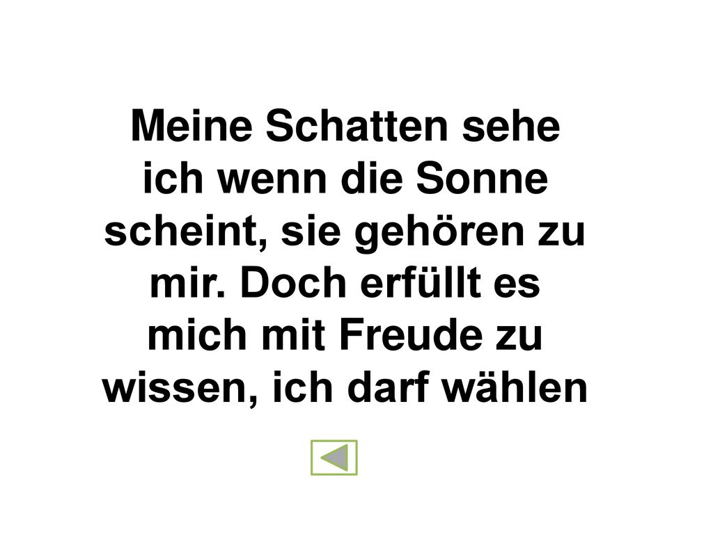 Meine Schatten sehe ich wenn die Sonne scheint, sie gehören zu mir