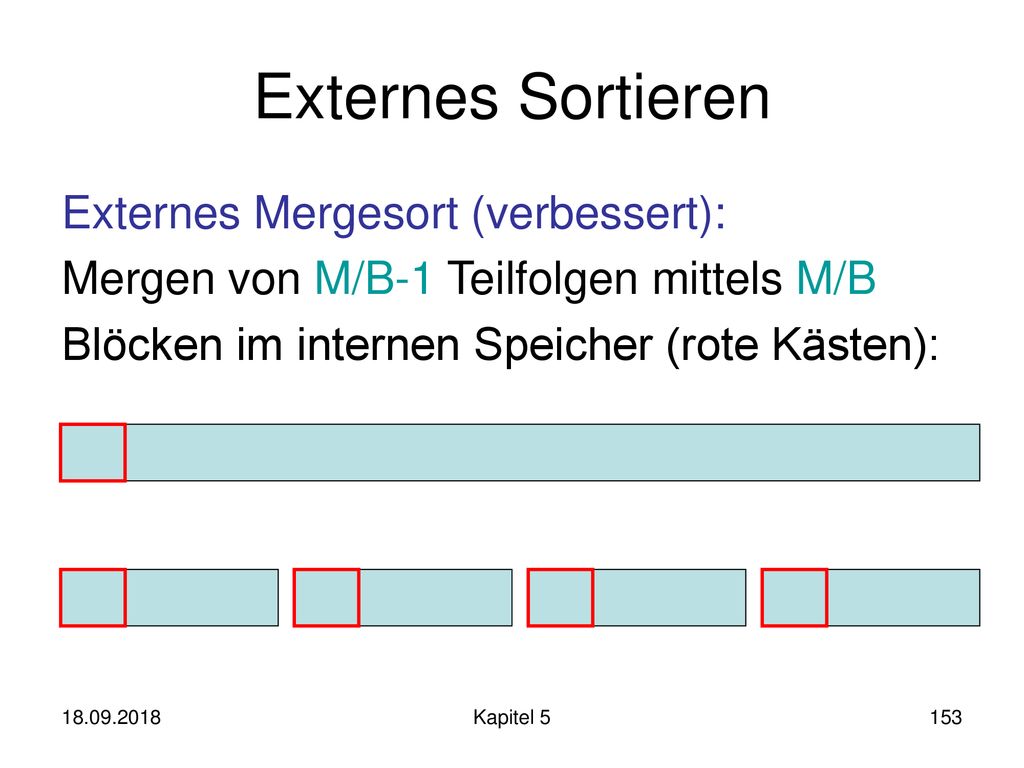 Externes Sortieren Externes Mergesort (verbessert):