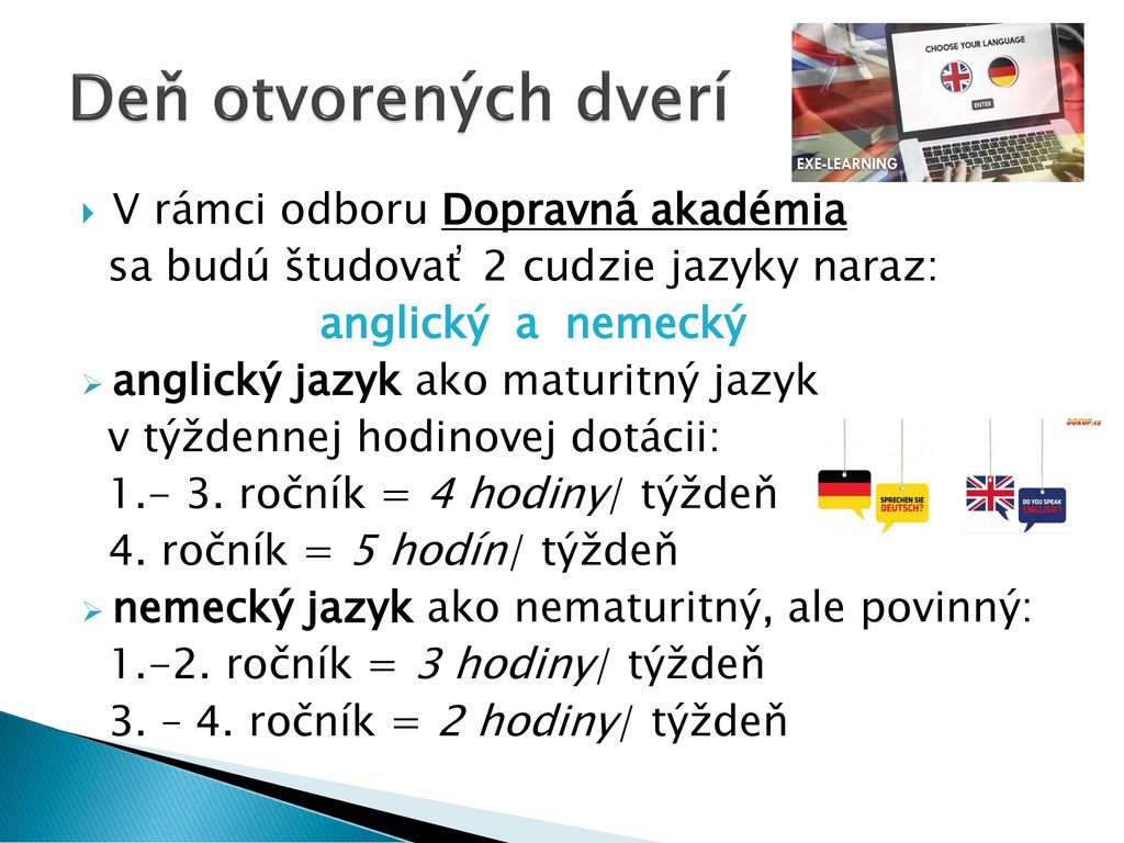 Deň otvorených dverí V rámci odboru Dopravná akadémia