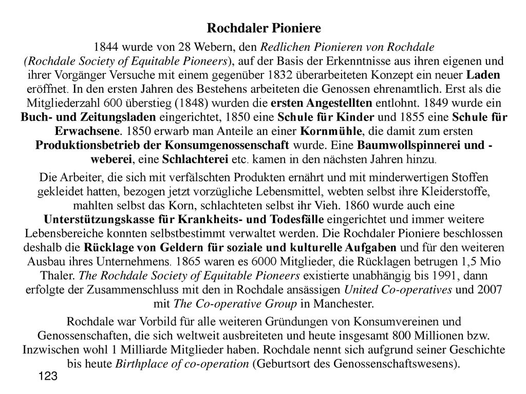 1844 wurde von 28 Webern, den Redlichen Pionieren von Rochdale