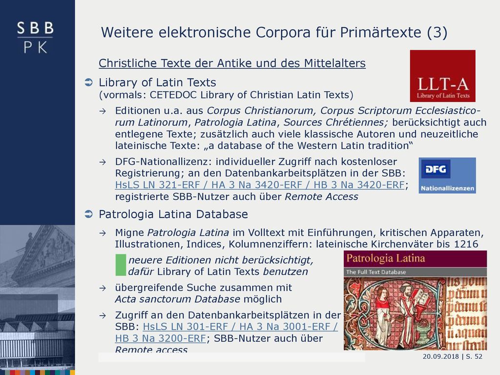 Weitere elektronische Corpora für Primärtexte (3)