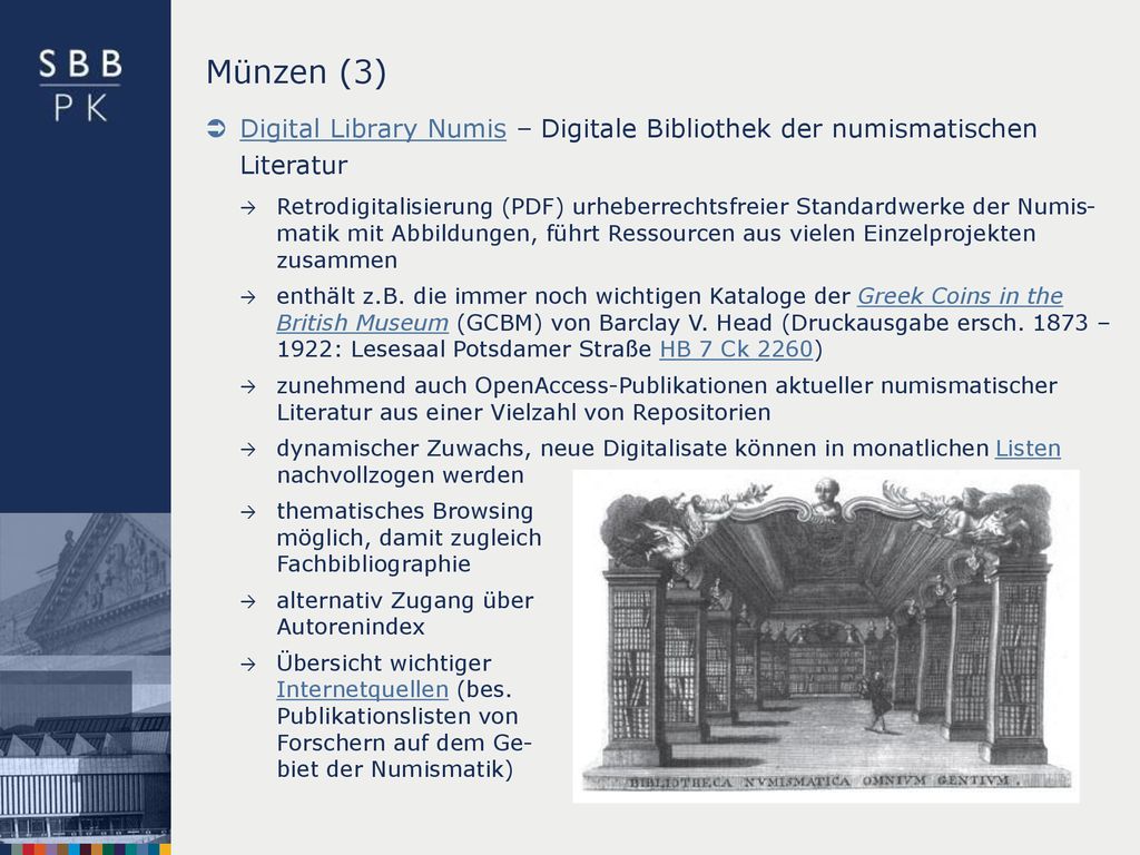 Münzen (3) Digital Library Numis – Digitale Bibliothek der numismatischen Literatur.