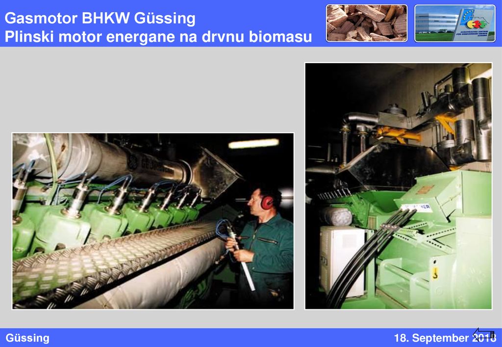 Gasmotor BHKW Güssing Plinski motor energane na drvnu biomasu