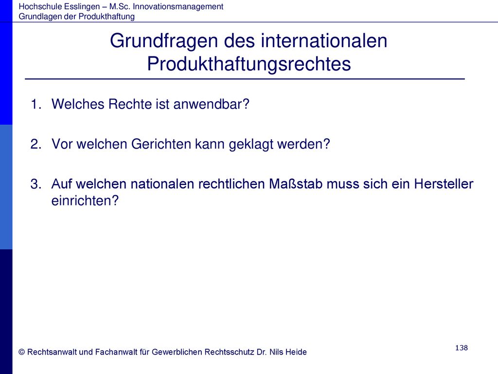 Grundfragen des internationalen Produkthaftungsrechtes