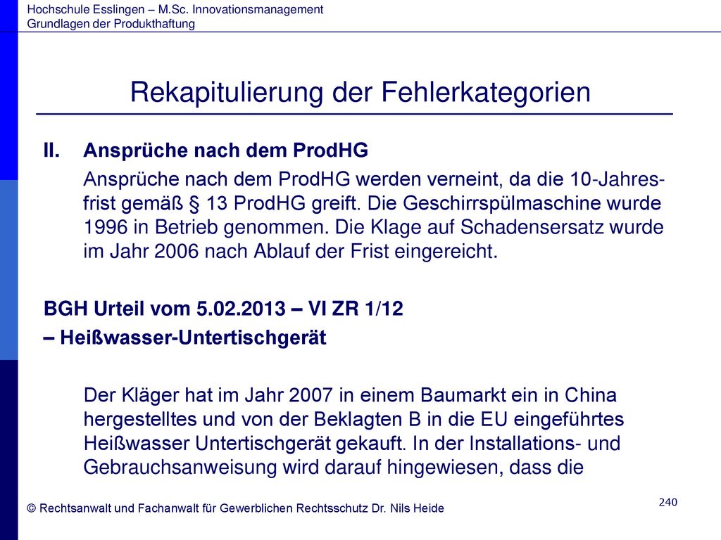 Rekapitulierung der Fehlerkategorien
