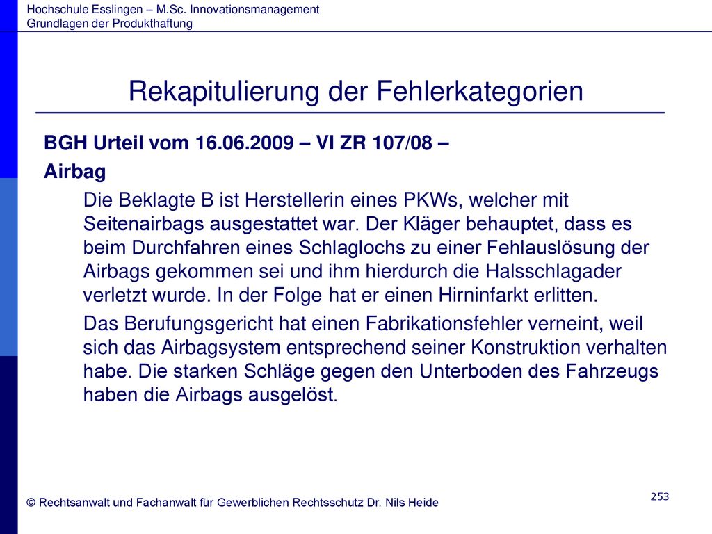 Rekapitulierung der Fehlerkategorien