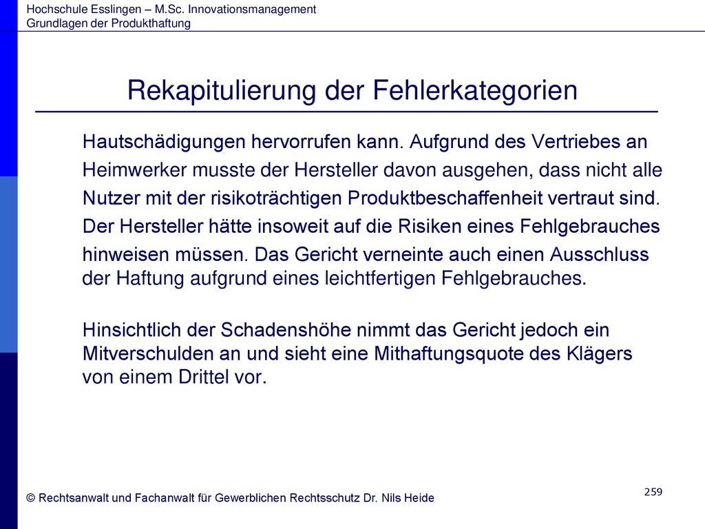 Rekapitulierung der Fehlerkategorien