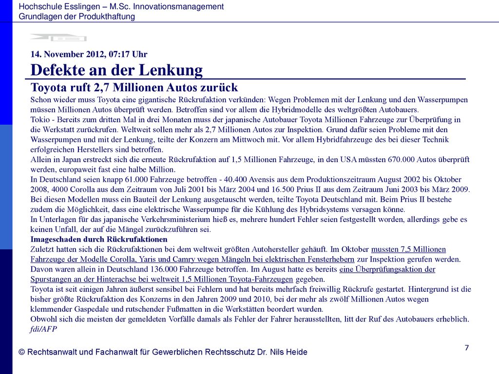 Defekte an der Lenkung Toyota ruft 2,7 Millionen Autos zurück
