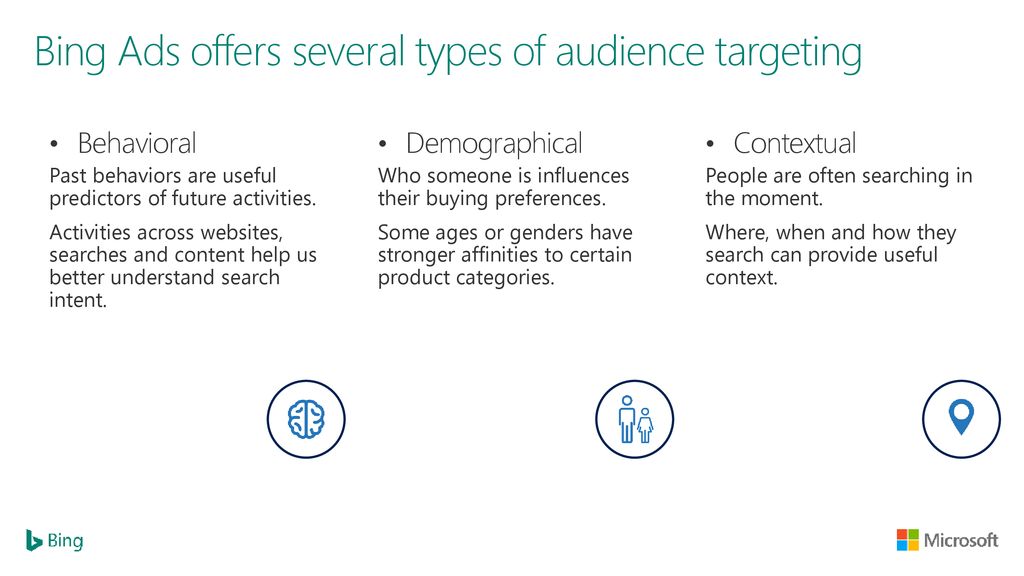 Bing Ads offers several types of audience targeting