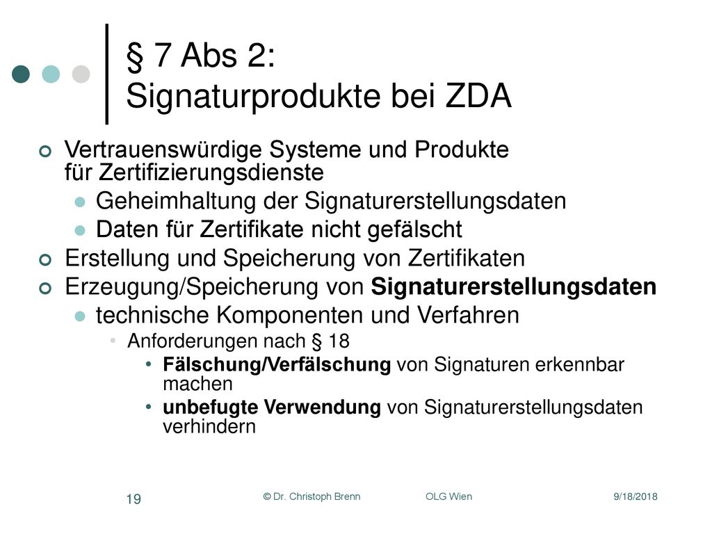 § 7 Abs 2: Signaturprodukte bei ZDA