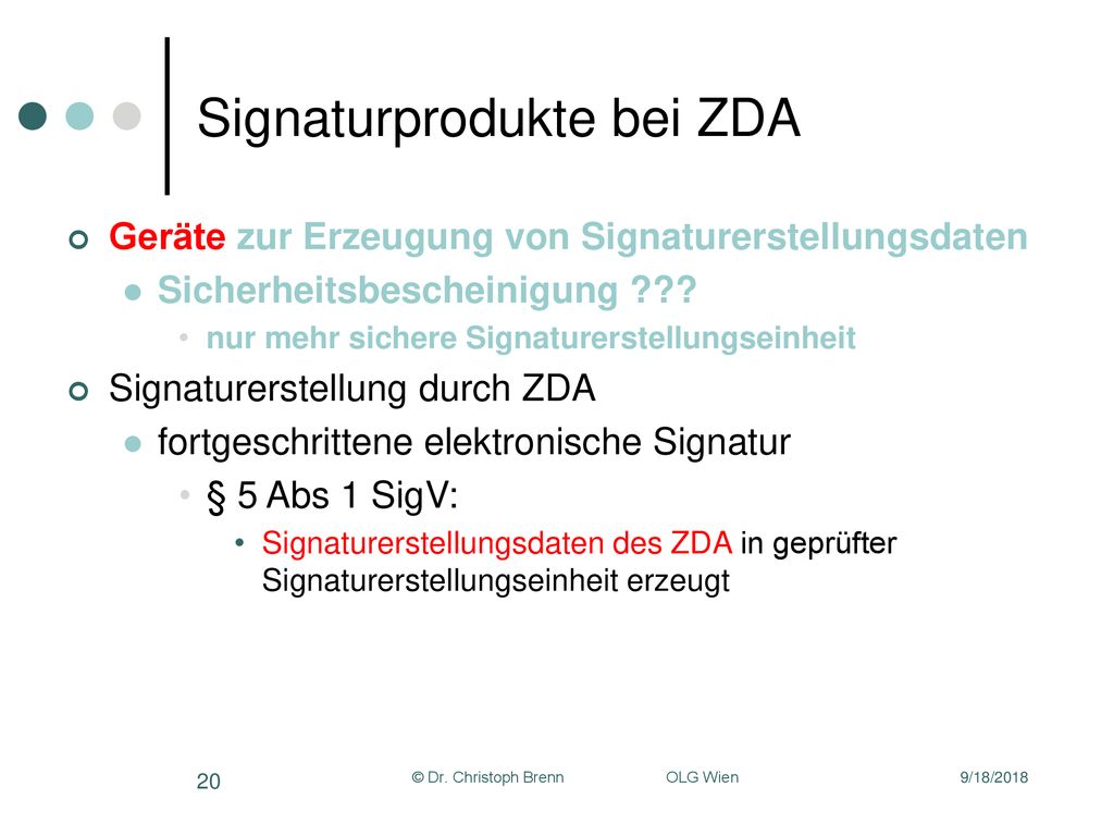 Signaturprodukte bei ZDA