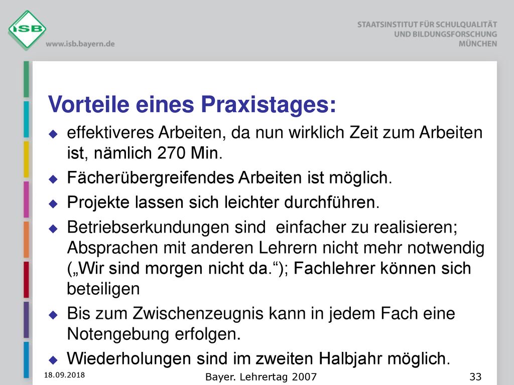 Vorteile eines Praxistages: