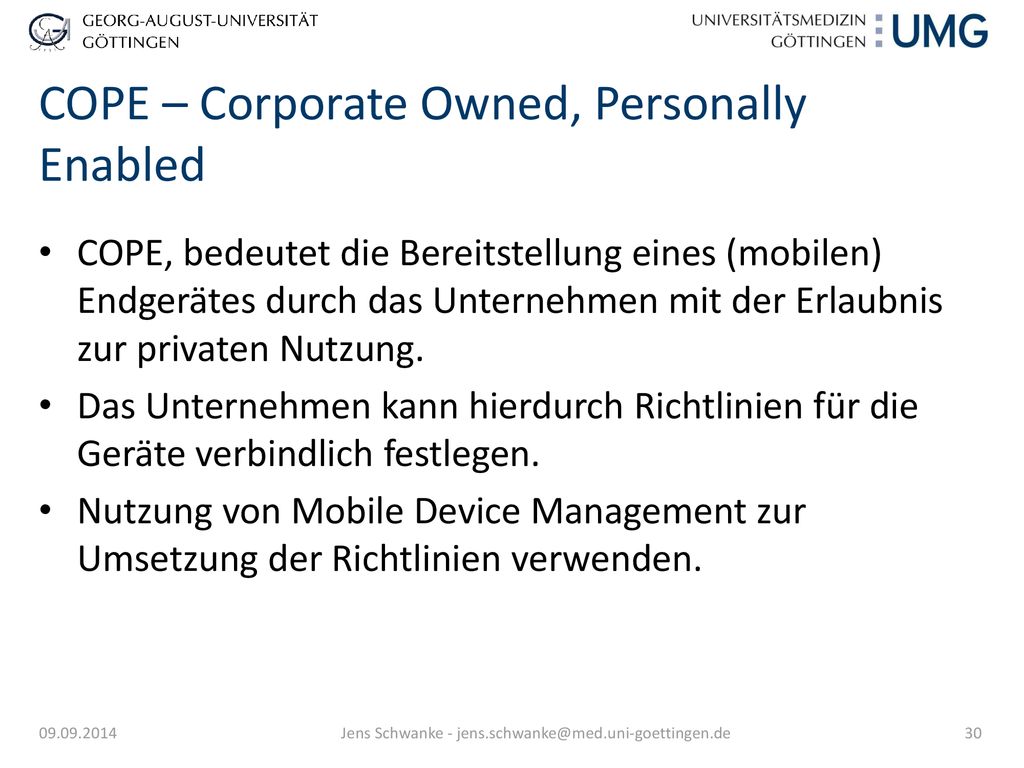 COPE – Corporate Owned, Personally Enabled
