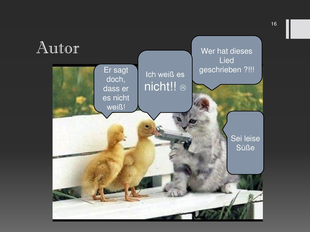 Autor Wer hat dieses Lied geschrieben !!! Ich weiß es nicht!! 