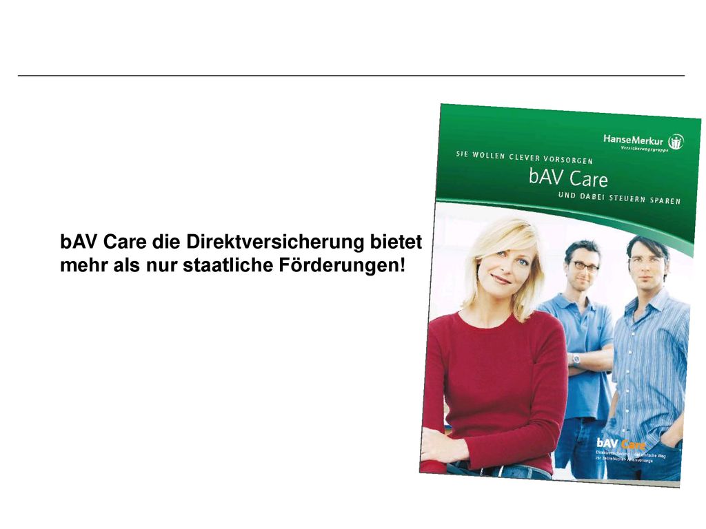 bAV Care die Direktversicherung bietet mehr als nur staatliche Förderungen!