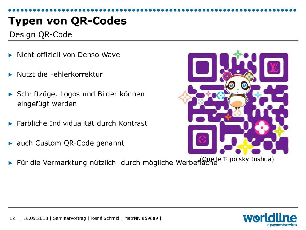 Typen von QR-Codes Design QR-Code Nicht offiziell von Denso Wave