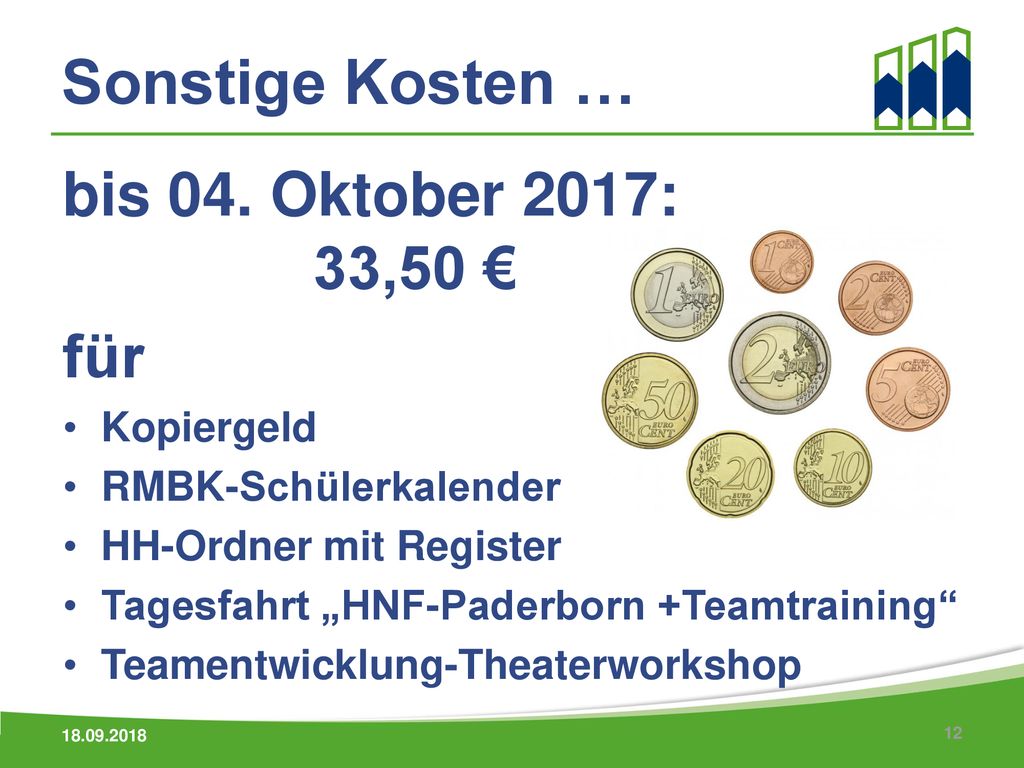 Sonstige Kosten … bis 04. Oktober 2017: 33,50 € für Kopiergeld