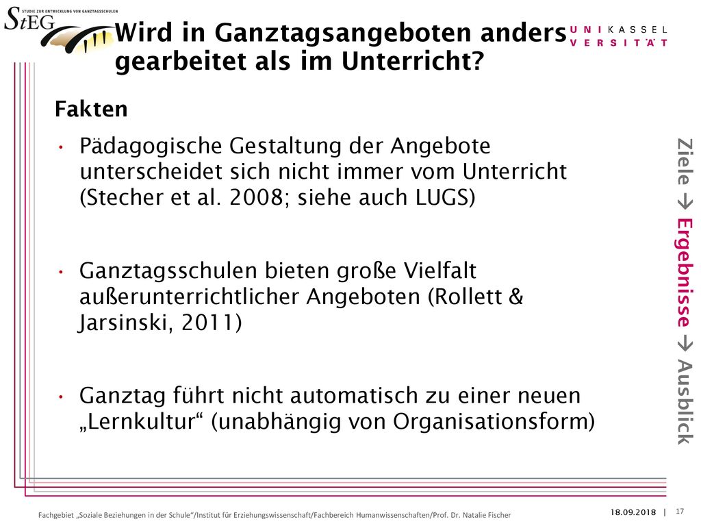 Wird in Ganztagsangeboten anders gearbeitet als im Unterricht