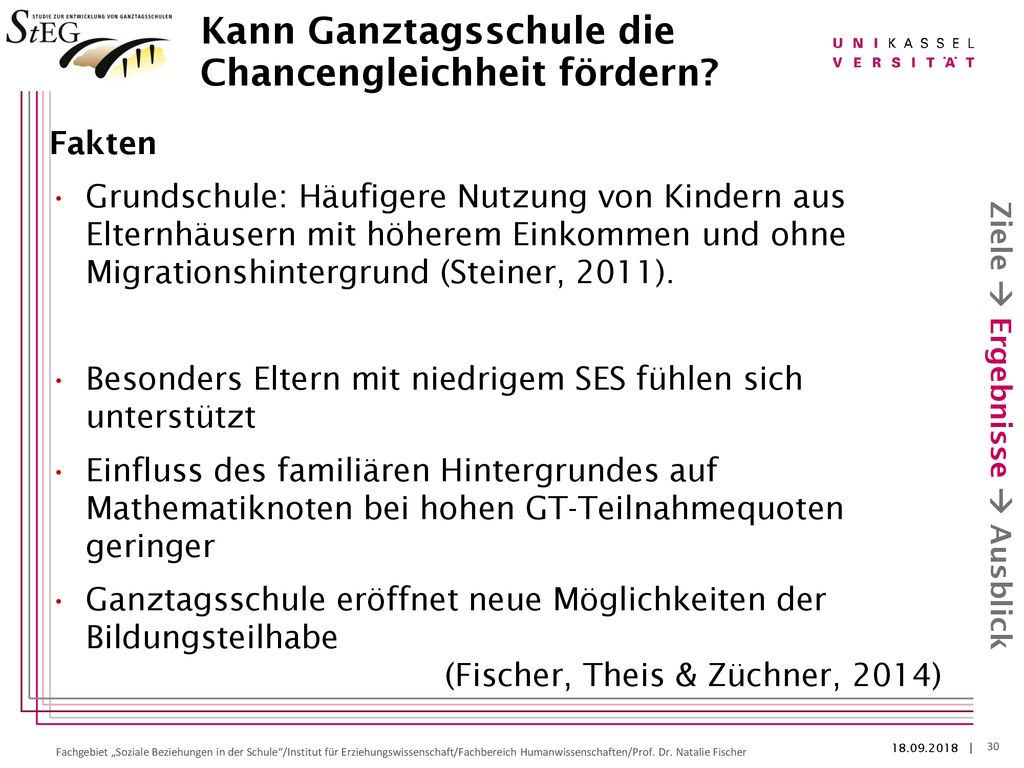 Kann Ganztagsschule die Chancengleichheit fördern