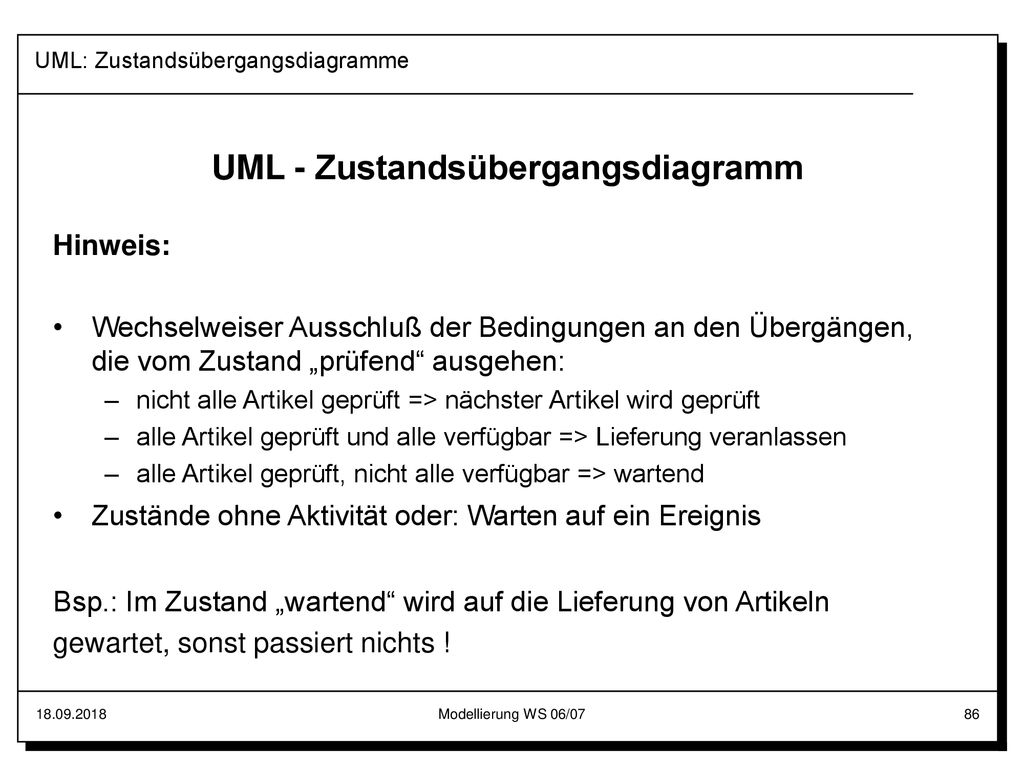 UML - Zustandsübergangsdiagramm