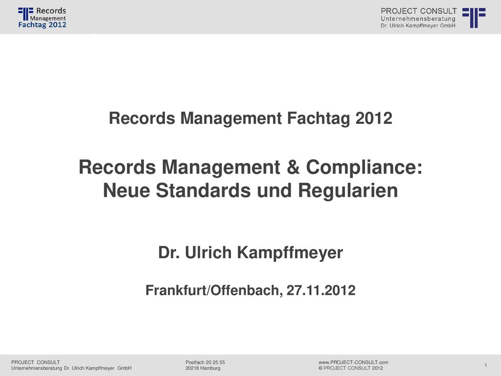 Records Management & Compliance: Neue Standards und Regularien