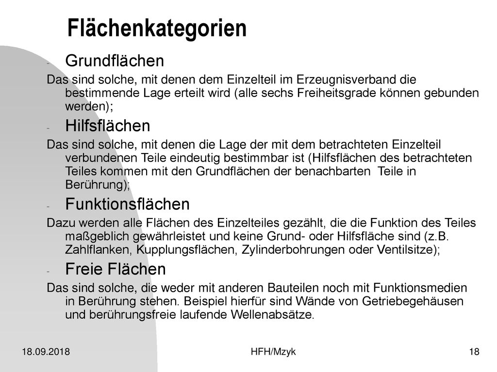 Flächenkategorien Grundflächen Hilfsflächen Funktionsflächen