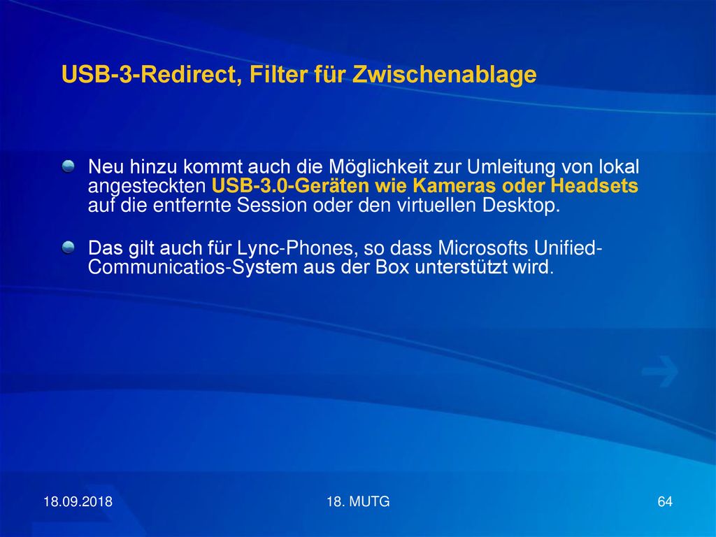 USB-3-Redirect, Filter für Zwischenablage