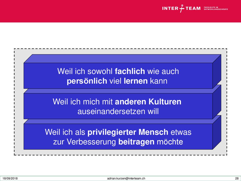 Weil ich sowohl fachlich wie auch persönlich viel lernen kann