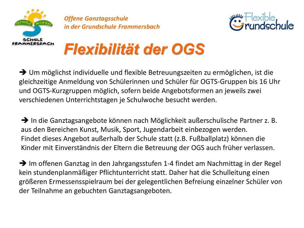 Offene Ganztagsschule in der Grundschule Frammersbach