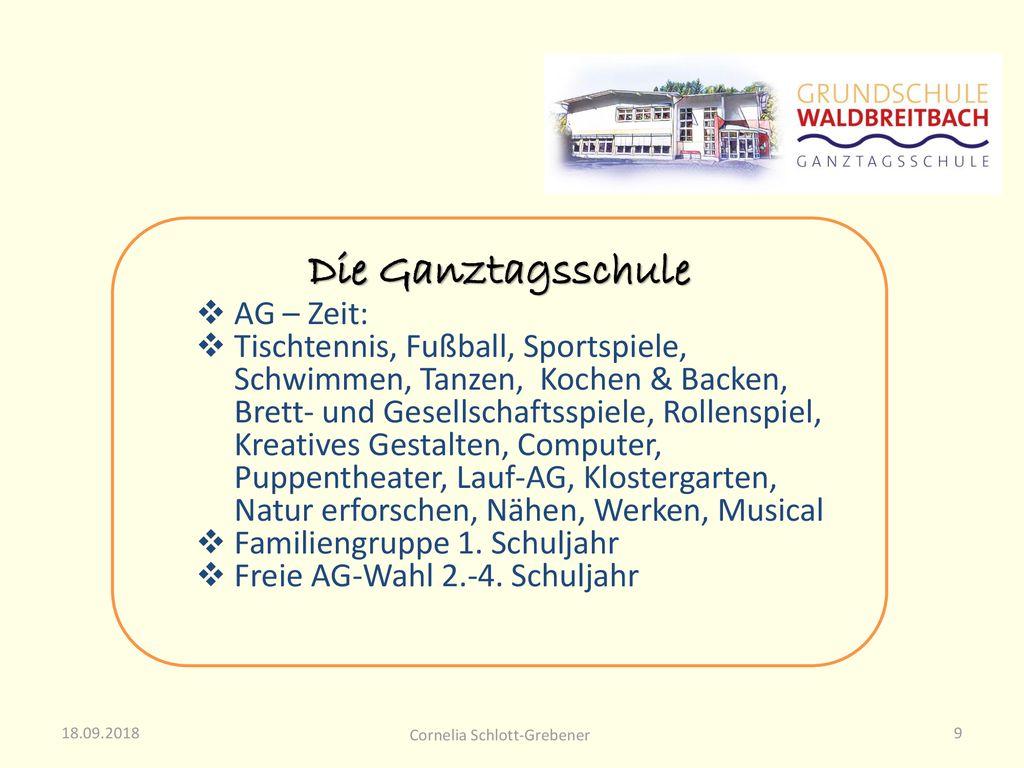 Die Ganztagsschule AG – Zeit: