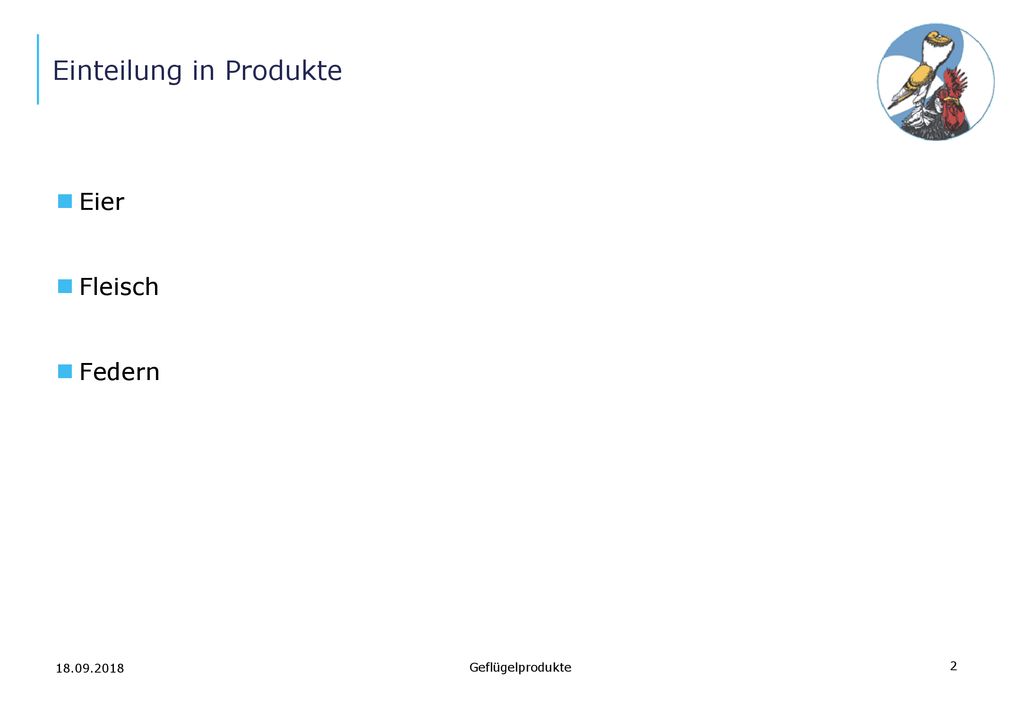 Einteilung in Produkte