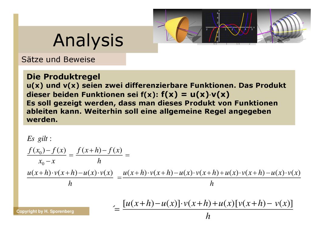 Analysis Sätze und Beweise Die Produktregel