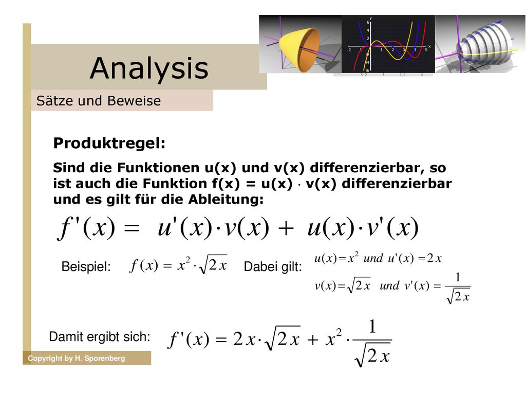 Analysis Produktregel: Sätze und Beweise