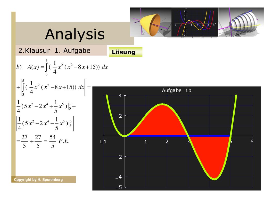 Analysis 2.Klausur 1. Aufgabe Lösung Copyright by H. Sporenberg
