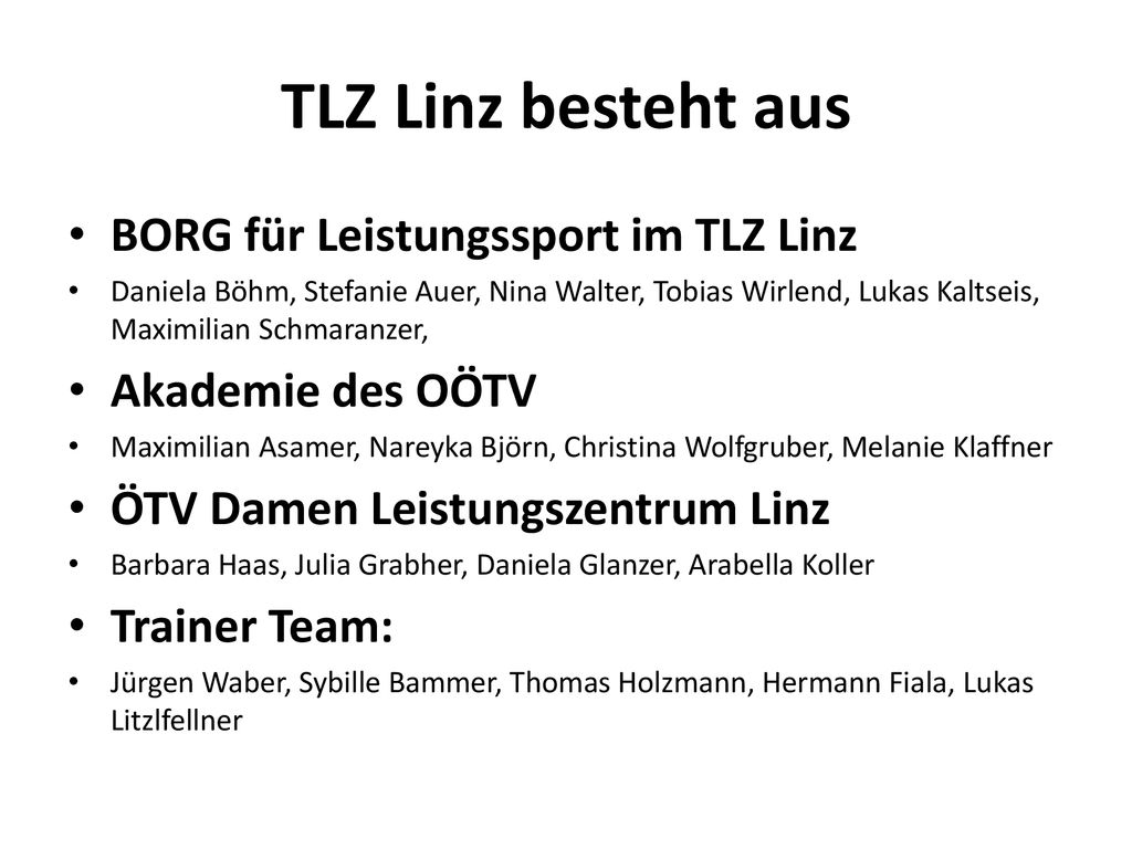 TLZ Linz besteht aus BORG für Leistungssport im TLZ Linz