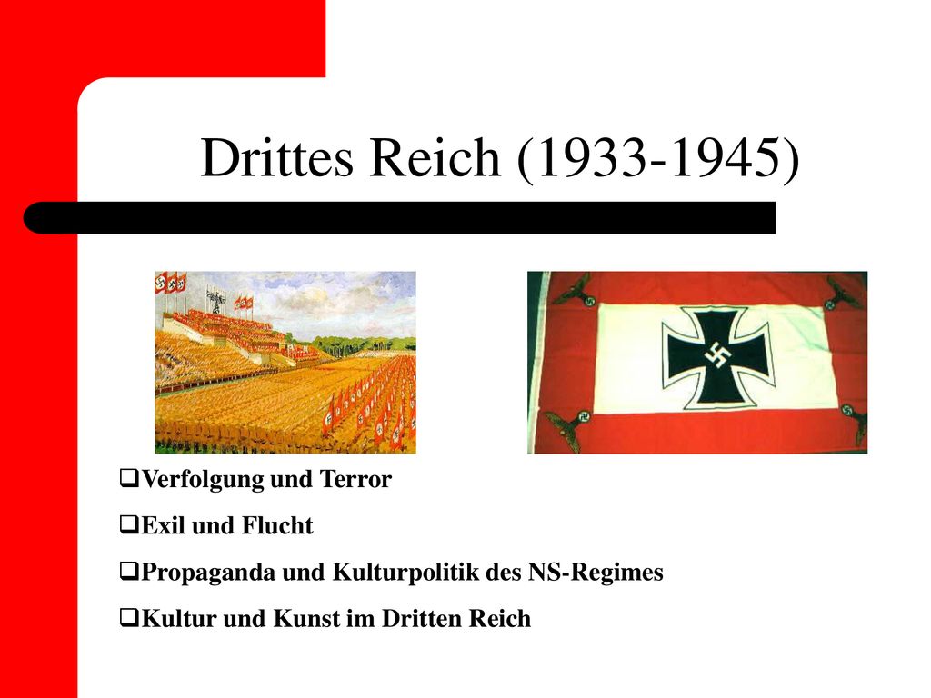 Drittes Reich ( ) Verfolgung und Terror Exil und Flucht