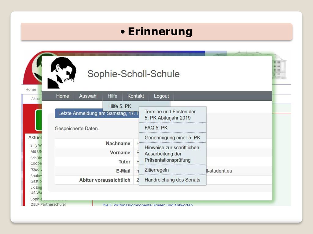 Erinnerung Lest euch die Handreichung durch, damit ihr wisst, was verlangt wird.