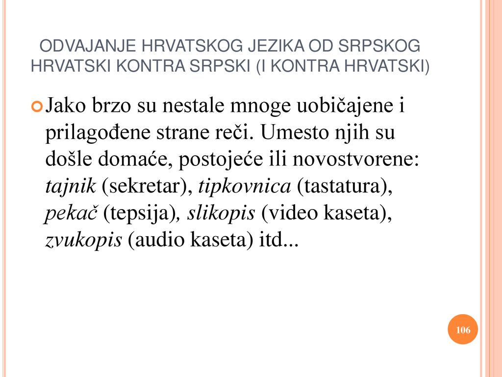 ODVAJANJE HRVATSKOG JEZIKA OD SRPSKOG HRVATSKI KONTRA SRPSKI (I KONTRA HRVATSKI)