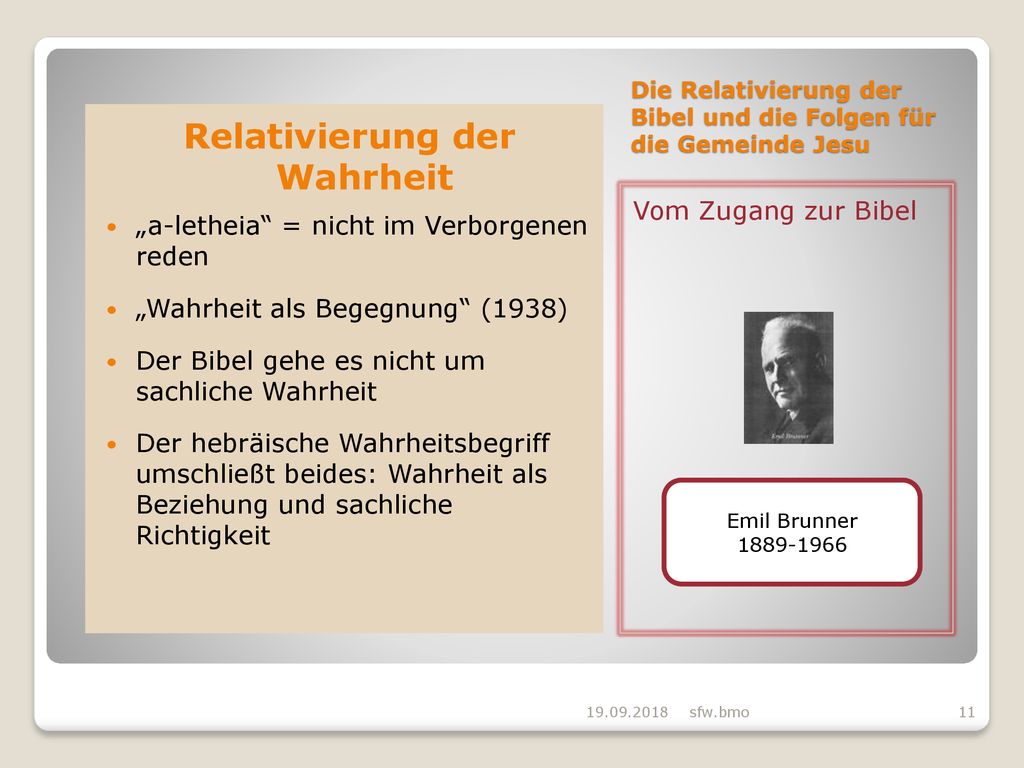 Die Relativierung der Bibel und die Folgen für die Gemeinde Jesu