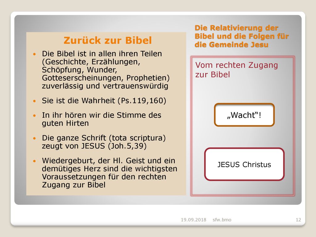 Die Relativierung der Bibel und die Folgen für die Gemeinde Jesu