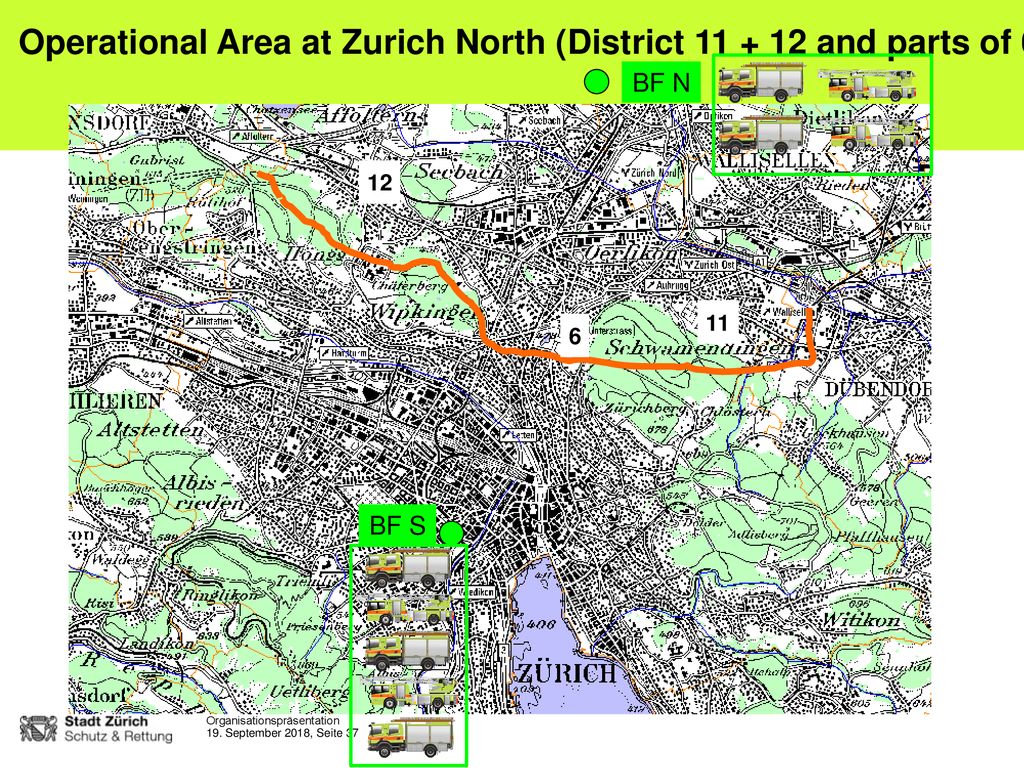 Operational Area at Zurich North (District and parts of 6)