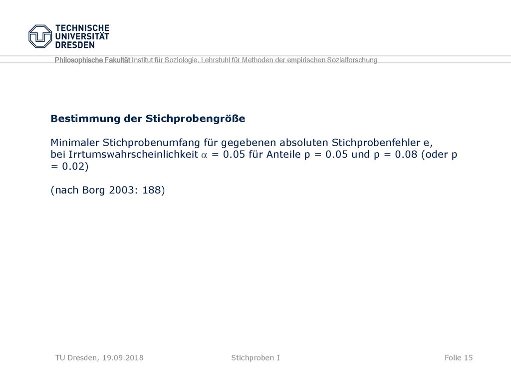 Philosophische Fakultät Institut für Soziologie, Lehrstuhl für Methoden der empirischen Sozialforschung