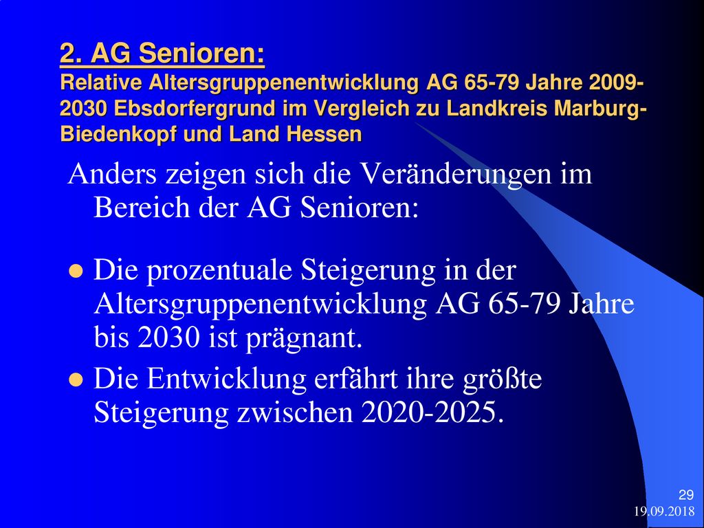 Anders zeigen sich die Veränderungen im Bereich der AG Senioren: