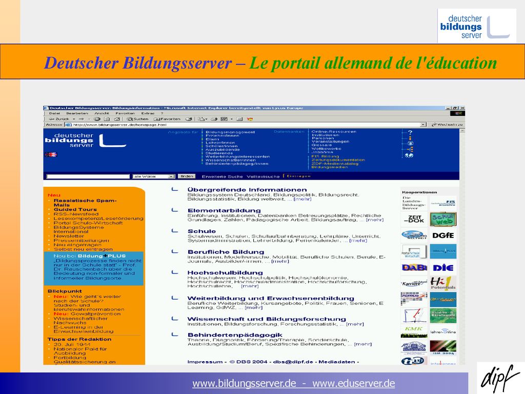 Deutscher Bildungsserver – Le portail allemand de l éducation