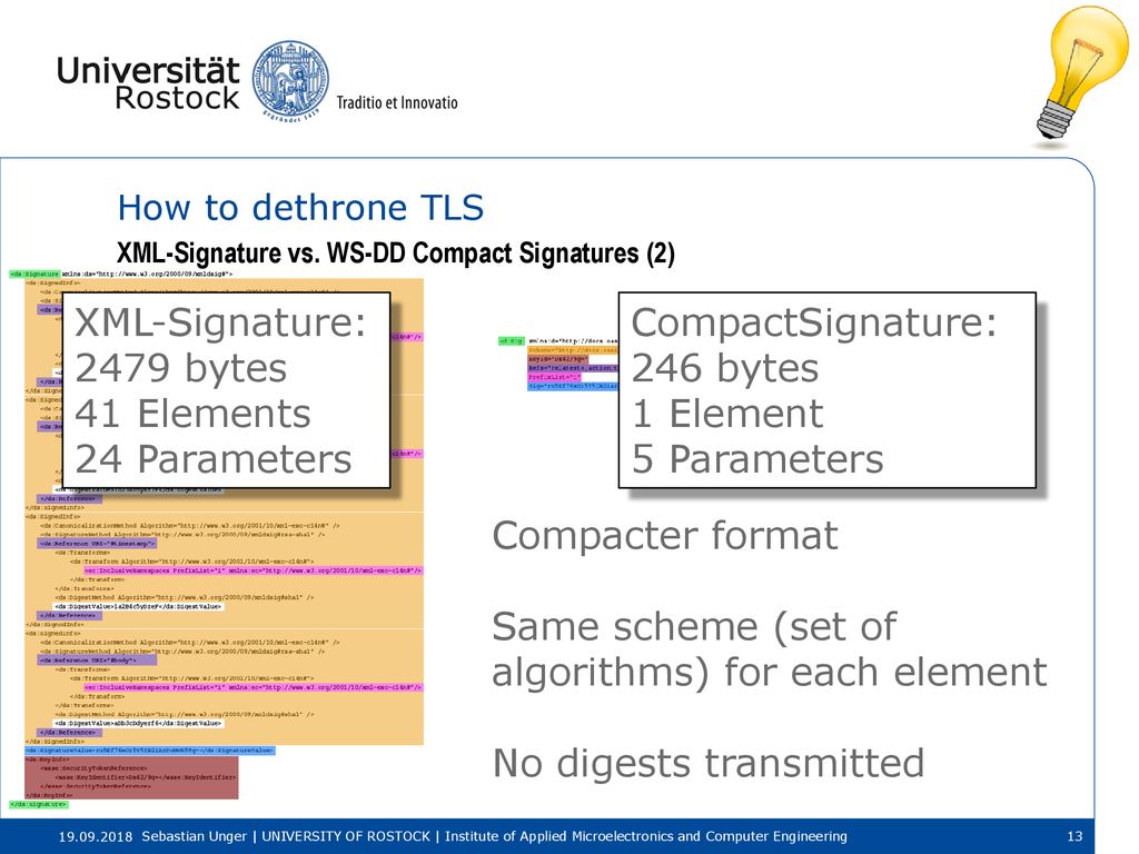 Same scheme (set of algorithms) for each element