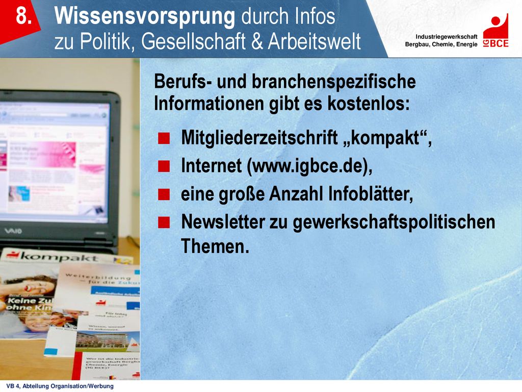 8. Wissensvorsprung durch Infos zu Politik, Gesellschaft & Arbeitswelt