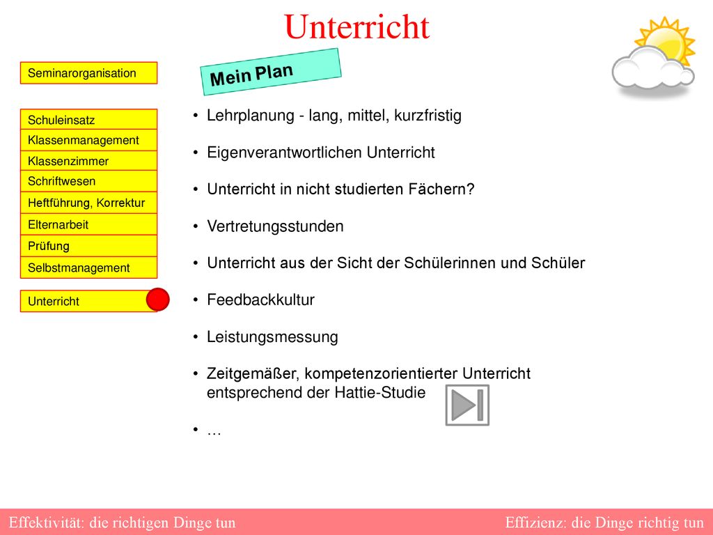 Effektivität: die richtigen Dinge tun Effizienz: die Dinge richtig tun