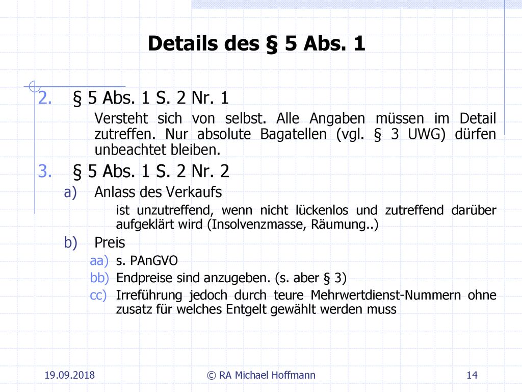 Details des § 5 Abs. 1 § 5 Abs. 1 S. 2 Nr. 1 § 5 Abs. 1 S. 2 Nr. 2