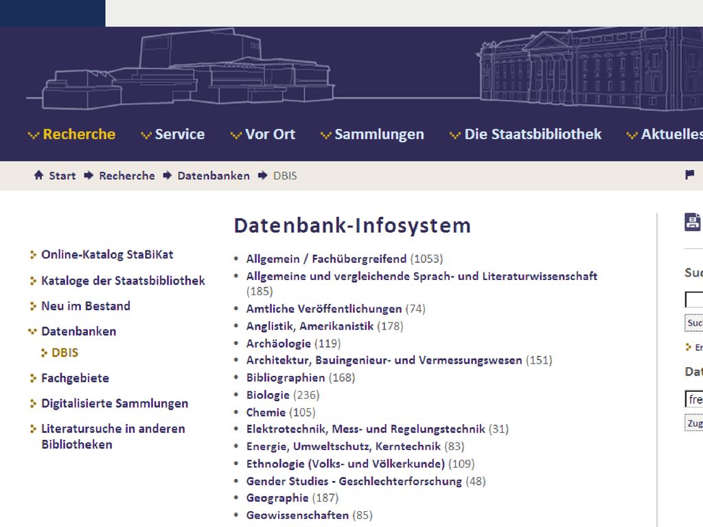 DBIS ist ein kooperative Verzeichnung von rund 9400 Datenbanken durch 256 wissenschaftliche Bibliotheken in Deutschland
